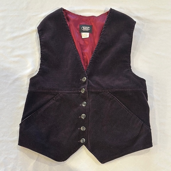 Wild Bill Vintage Corduroy Vest maroon large EUC - Picture 1 of 4